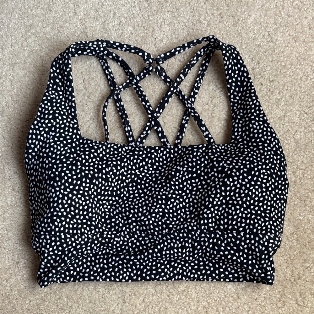 BuffBunny Black and White Strappy Sports Bra